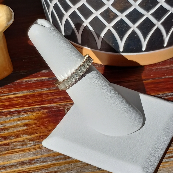 Vintage GP CZ Emerald Cut Baguette Style Gemstone Ring, Size 6 - Picture 4 of 14